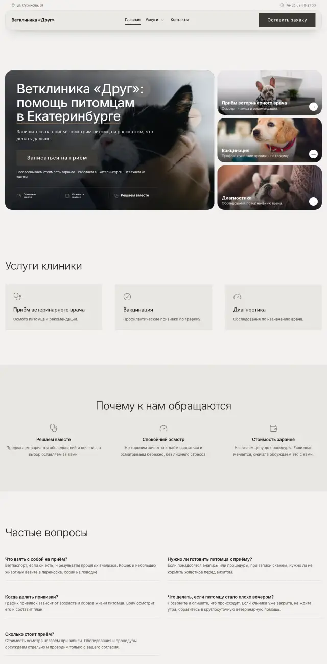 Ветеринарная клиника, стиль Каменный: на компьютере